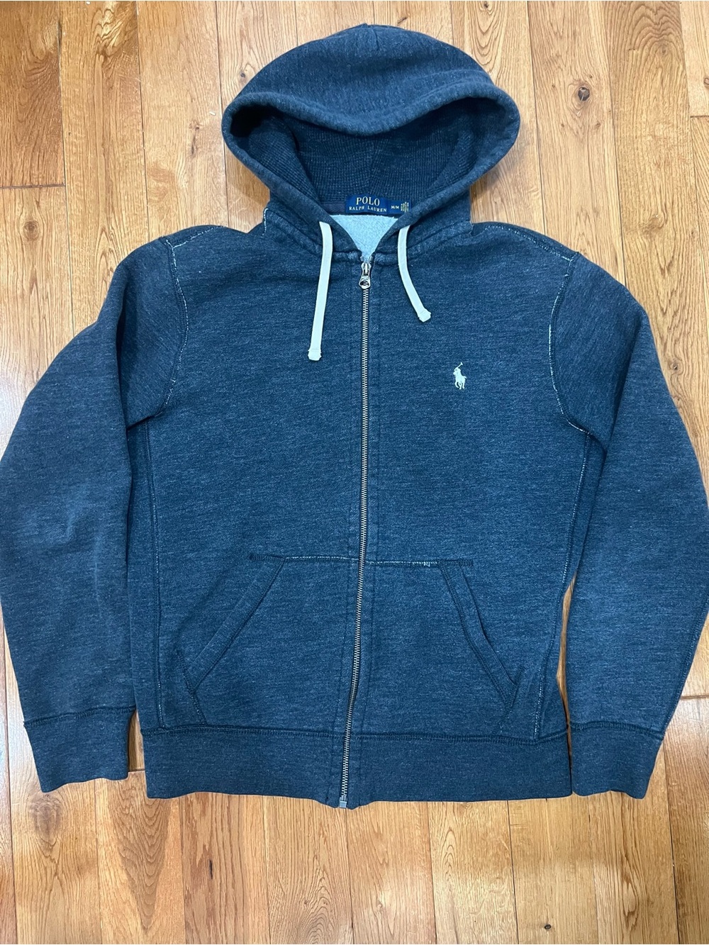 Vintage Polo Ralph Lauren Grey Zip-Up Hoodie